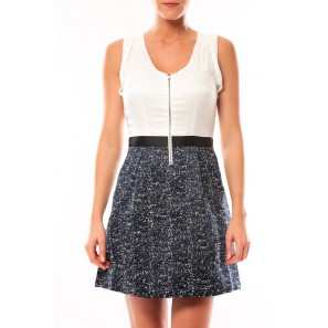 Short Dress Nella S/L 10107365 Blanc/Marine