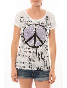 T-Shirt Peace And Love Blanc