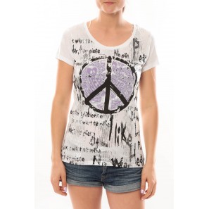 T-Shirt Peace And Love Blanc