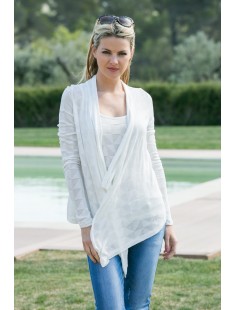 Cardigan Fast Egypt L/S Drapy It 10112493 Blanc