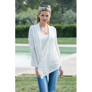 Cardigan Fast Egypt L/S Drapy It 10112493 Blanc