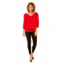 Chemisier Col Claudine IP11012 Rouge