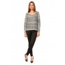 Pull Love Look 802 Gris/Blanc - 1 acheté = 1 offert