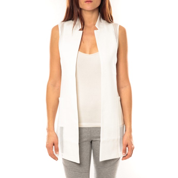 gilet blanc zippé femme