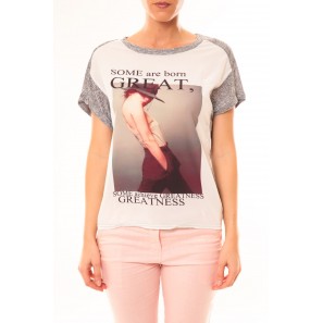 Tee-shirt B005 Blanc/Gris