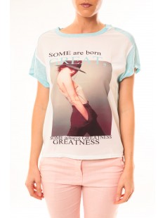 Tee-shirt B005 Blanc/Rose