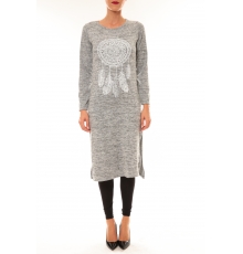 Robe Plume gris clair