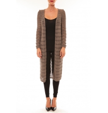 Gilet long Paula taupe