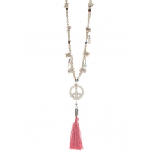 Collier sautoir Peace Rouge