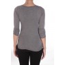 Tee-shirt basique col Tunisien Gris - vêtement femme