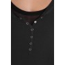 Tee-shirt basique col Tunisien Noir - 1 acheté = 1 offert