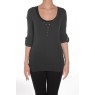 Tee-shirt basique col Tunisien Noir - 1 acheté = 1 offert