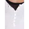 Tee-shirt basique col Tunisien Blanc - vêtement femme