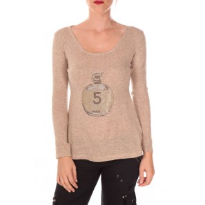 pull five col rond 1036 Beige - 1 acheté = 1 offert