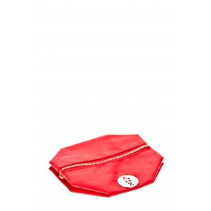 Pochette besace bouton doré Rouge