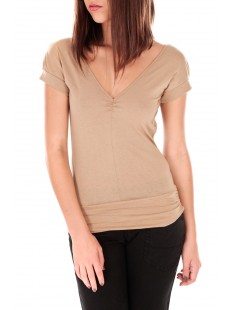 T-shirt dos cache coeur 017 Beige