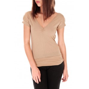 T-shirt dos cache coeur 017 Beige - 1 acheté = 1 offert