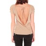 T-shirt dos cache coeur 017 Beige