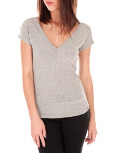 T-shirt dos cache coeur 017 Gris