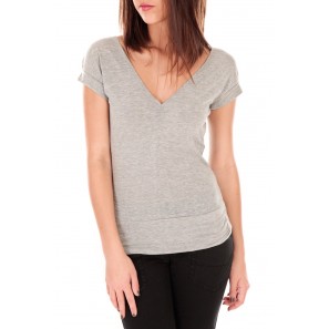 T-shirt dos cache coeur 017 Gris - 1 acheté = 1 offert