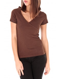 T-shirt basic cache cœur 23E-14 Marron