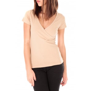 T-shirt basic cache cœur 23E-14 Beige