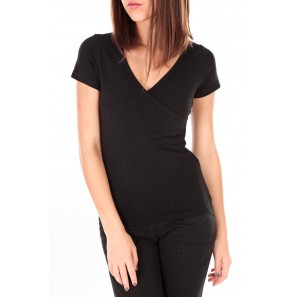 T-shirt basic cache cœur 23E-14 Noir - 1 acheté = 1 offert