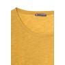 T-shirt femme col rond en jersey flammé Jaune