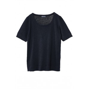 912 462 Sheego Shirt T-shirt femme manches courtes col rond noir coton 561