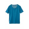 T-shirt femme col rond en jersey flammé Bleu