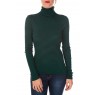 Sous pull femme rayé en coton léger côtelé Vert