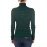 Sous pull femme rayé en coton léger côtelé Vert