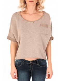 Pull Clous Dorés Beige