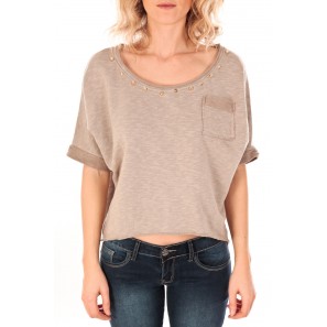 Pull d'été Clous Dorés Beige