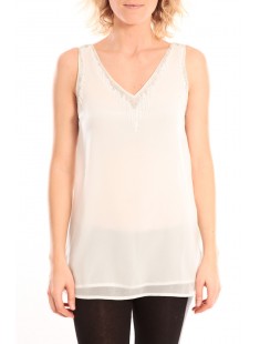 PEARL SL LONG TOP Blanc- vetement femme