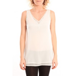 PEARL SL LONG TOP Blanc- vetement femme