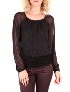 NEEBA MARIA DICTE LS TOP MIX EA Noir