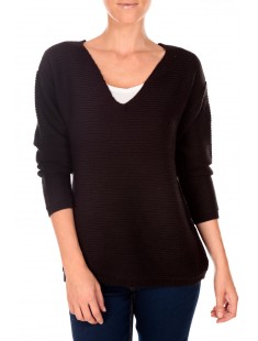 ELISA LS DEEP V-NECK Noir 