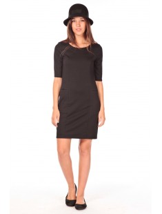 LYNETTE 2/4 POCKE DRESS  Noir