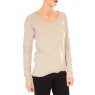 T-shirt Empiècement Pailleté 2119 Beige