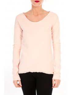 T-shirt Empiècement Pailleté 2119 Rose poudre