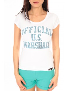 T-shirt Official Us Marshall Strass Blanc
