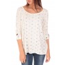 Top fancy star print shirt Blanc