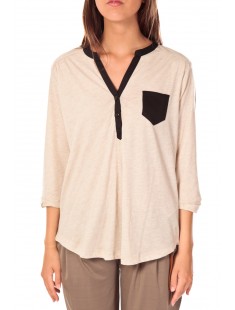 Blouse Shirt W Beige