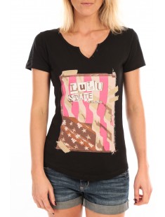 T-Shirt Mimi Flamme Print Noir