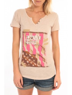 T-Shirt Mimi Flamme Print Beige