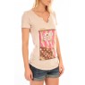 T-Shirt Mimi Flamme Print Beige