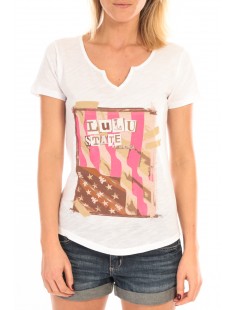 T-Shirt Mimi Flamme Print Blanc