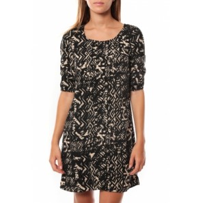 DRESS LEAH 3/4 SHORT EX7 Black/LATTE