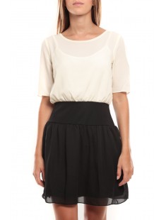 Minto 2/4 short dress Blanc/Noir